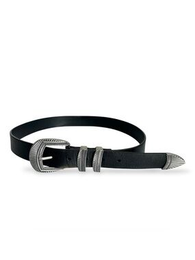 Straight To Hell Dutch Leather Belt Mens 30 Black Silver